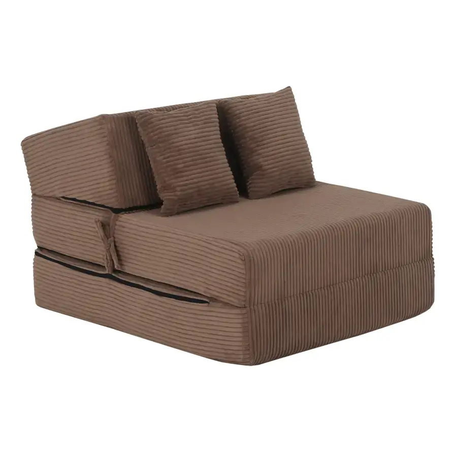 Tempo Kondela Skládací matrace/křeslo PELOS 2v1, světle hnědá