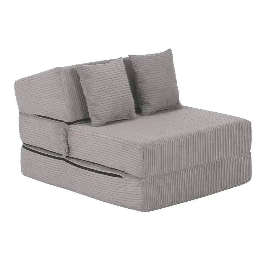 Tempo Kondela Skládací matrace/křeslo PELOS 2v1, šedá