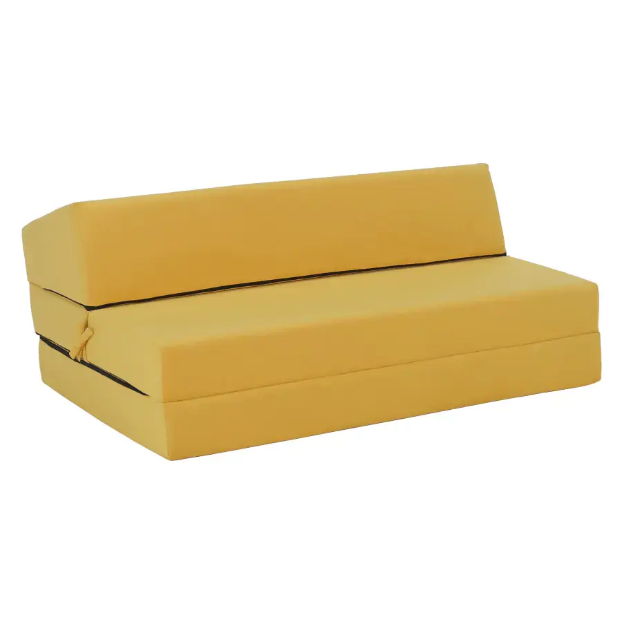 Tempo Kondela Skládací matrace/křeslo VEDIS 2v1, žlutá