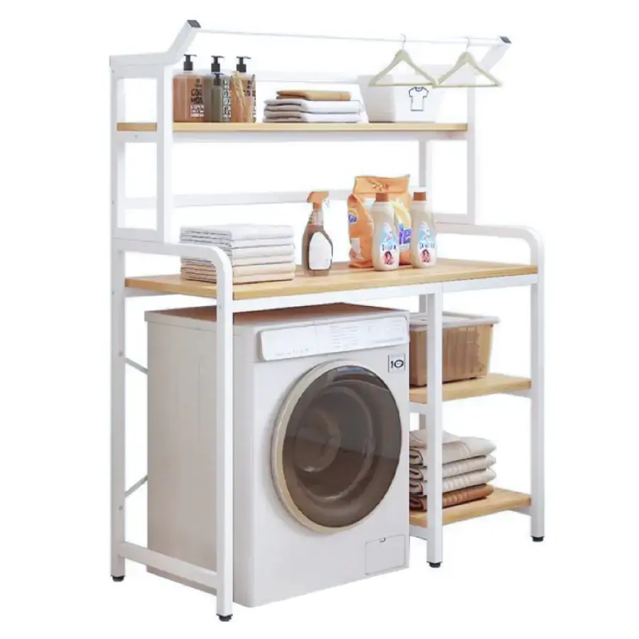 Tempo Kondela Regál nad pračku DARBY, dub natural/bílá