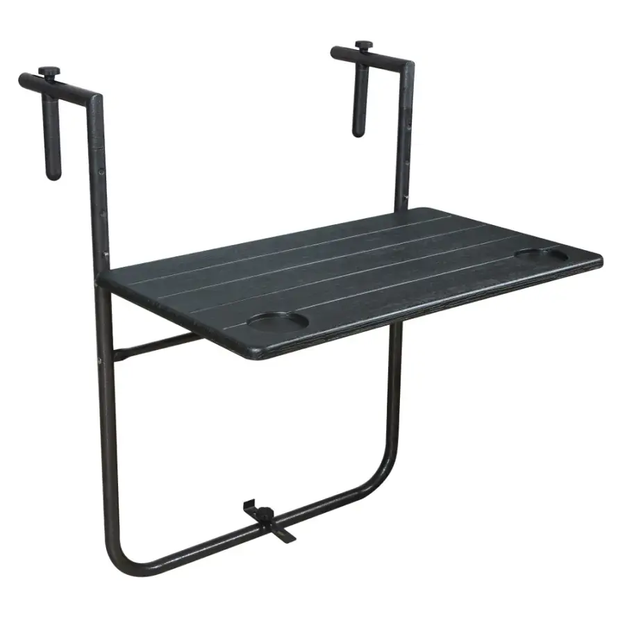 Tempo Kondela Skládací balkonový stolek UZOR, černá