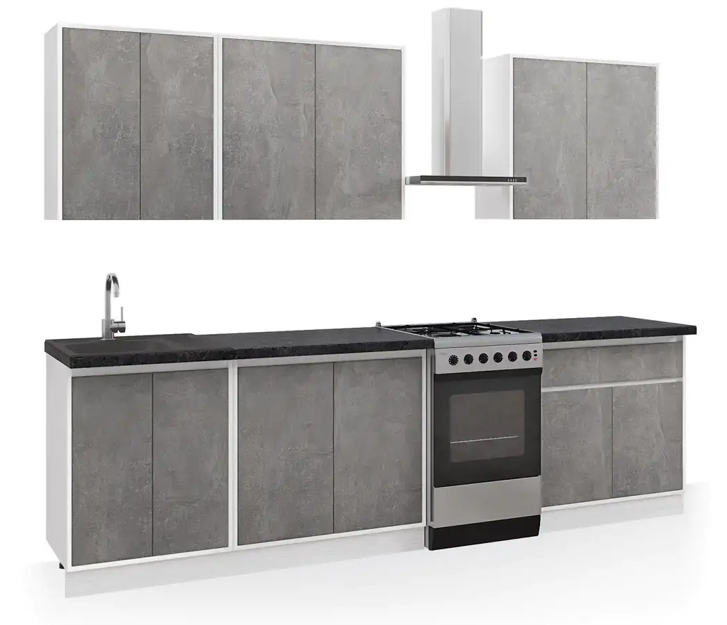 Casarredo Kuchyně NUEVA A 220 bílá/beton