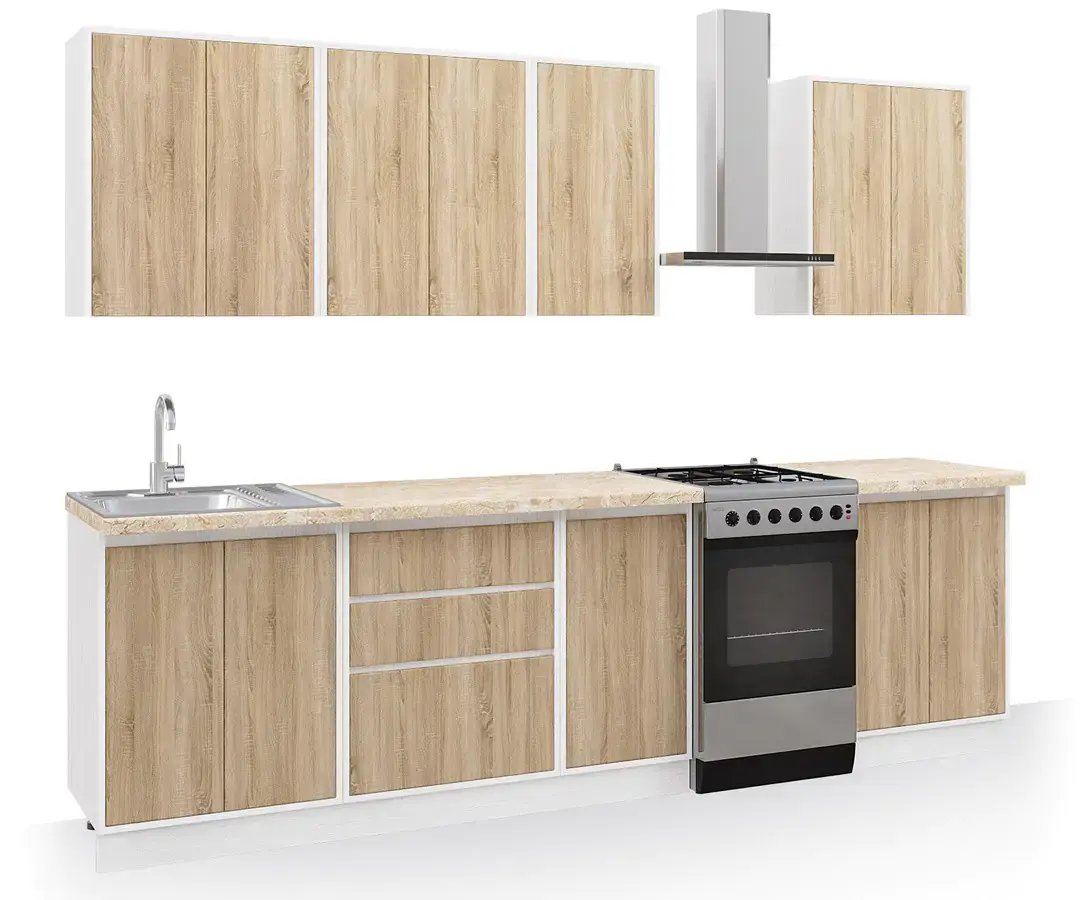 Casarredo Kuchyně NUEVA B 220 bílá/dub sonoma