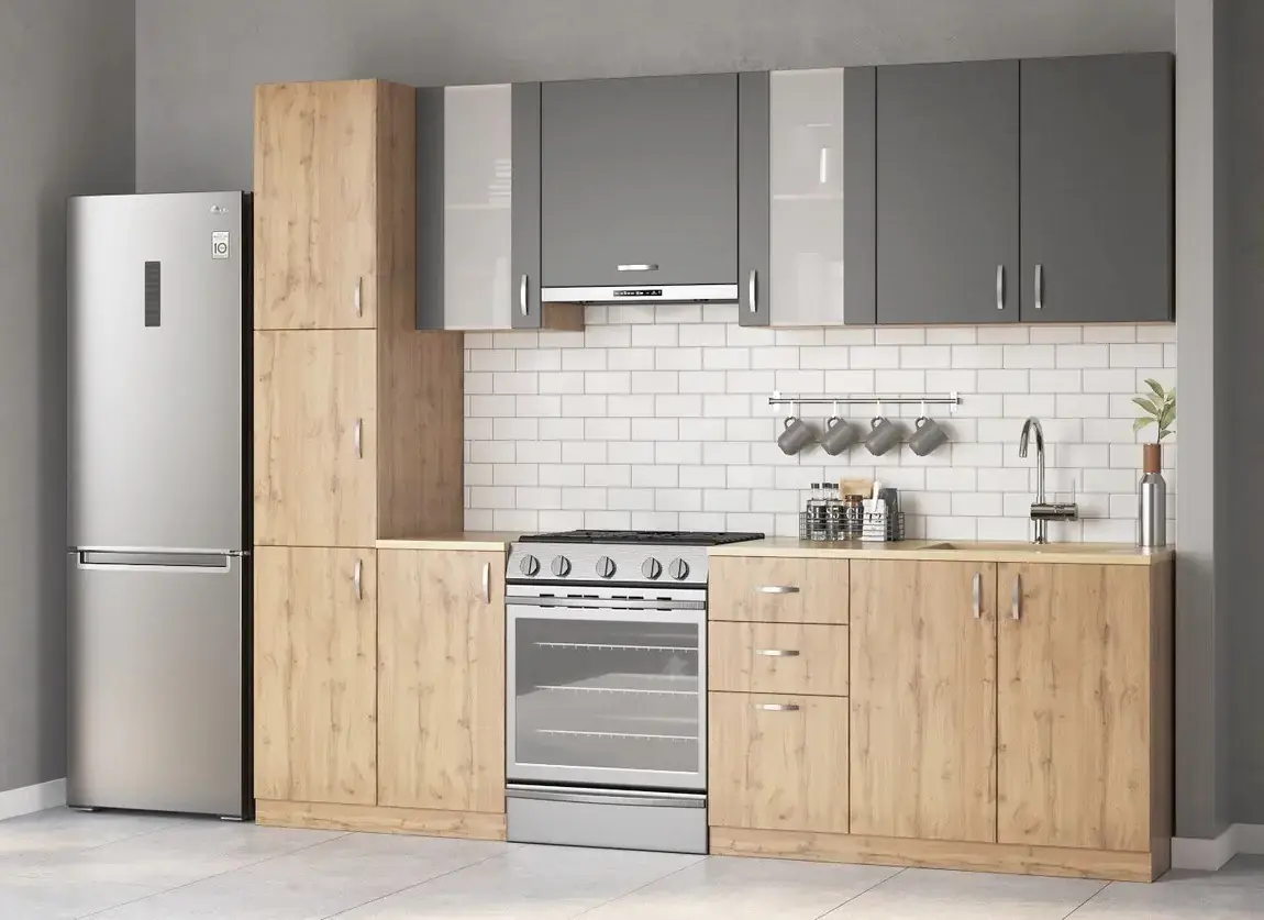 Casarredo Kuchyně BERHIL 260 antracit/dub apalačský