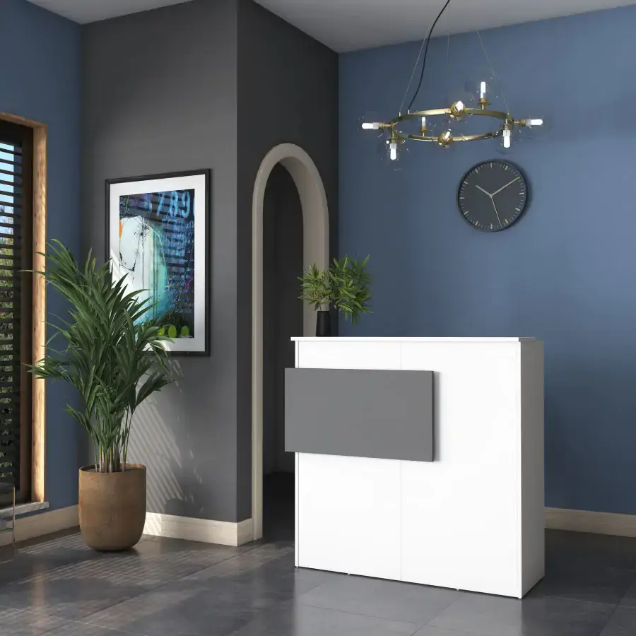 Casarredo Rečepční stůl URAGO, bílá/mramor