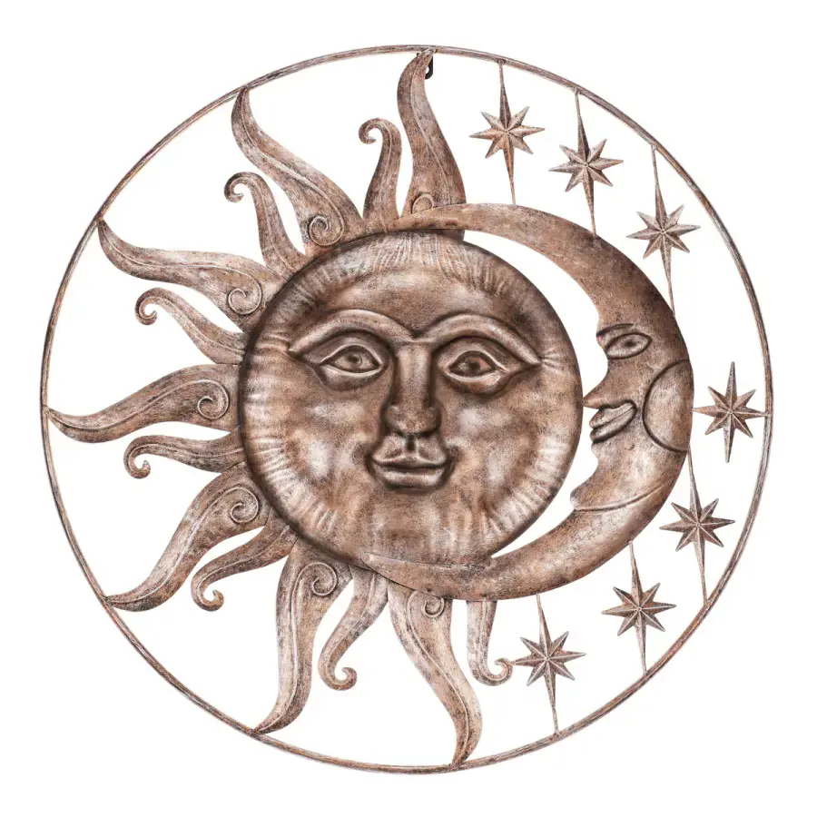 Autronic Slunce s měsícem, kovová dekorace FH2254
