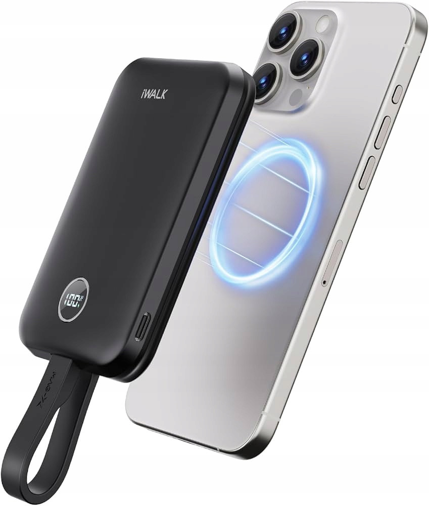 Magnetická Přenosná Nabíječka Powerbanka Iwalk 10000 Mah Černá Pro Iphone