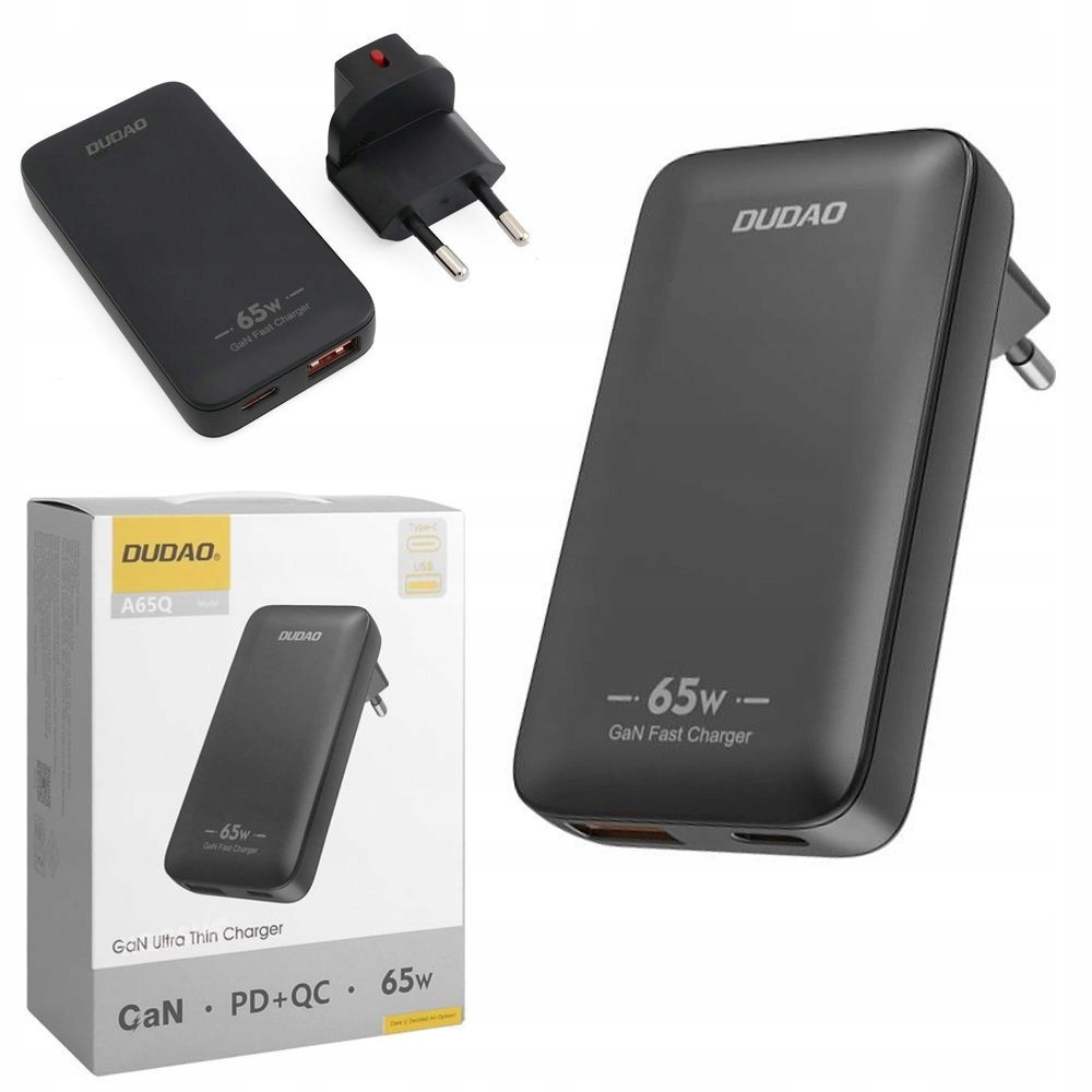 Nabíječka Síťový adaptér Eu Us Usb-c Usb 65W Kompaktní cestovní napájecí adaptér