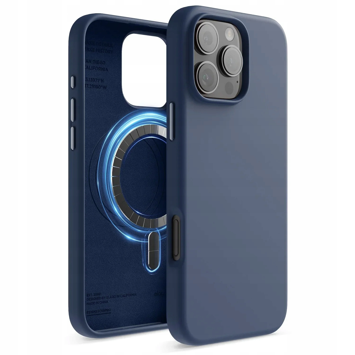Pouzdro pro iPhone 16 Pro Max Elago Silikonové pouzdro s MagSafe Jean Indigo