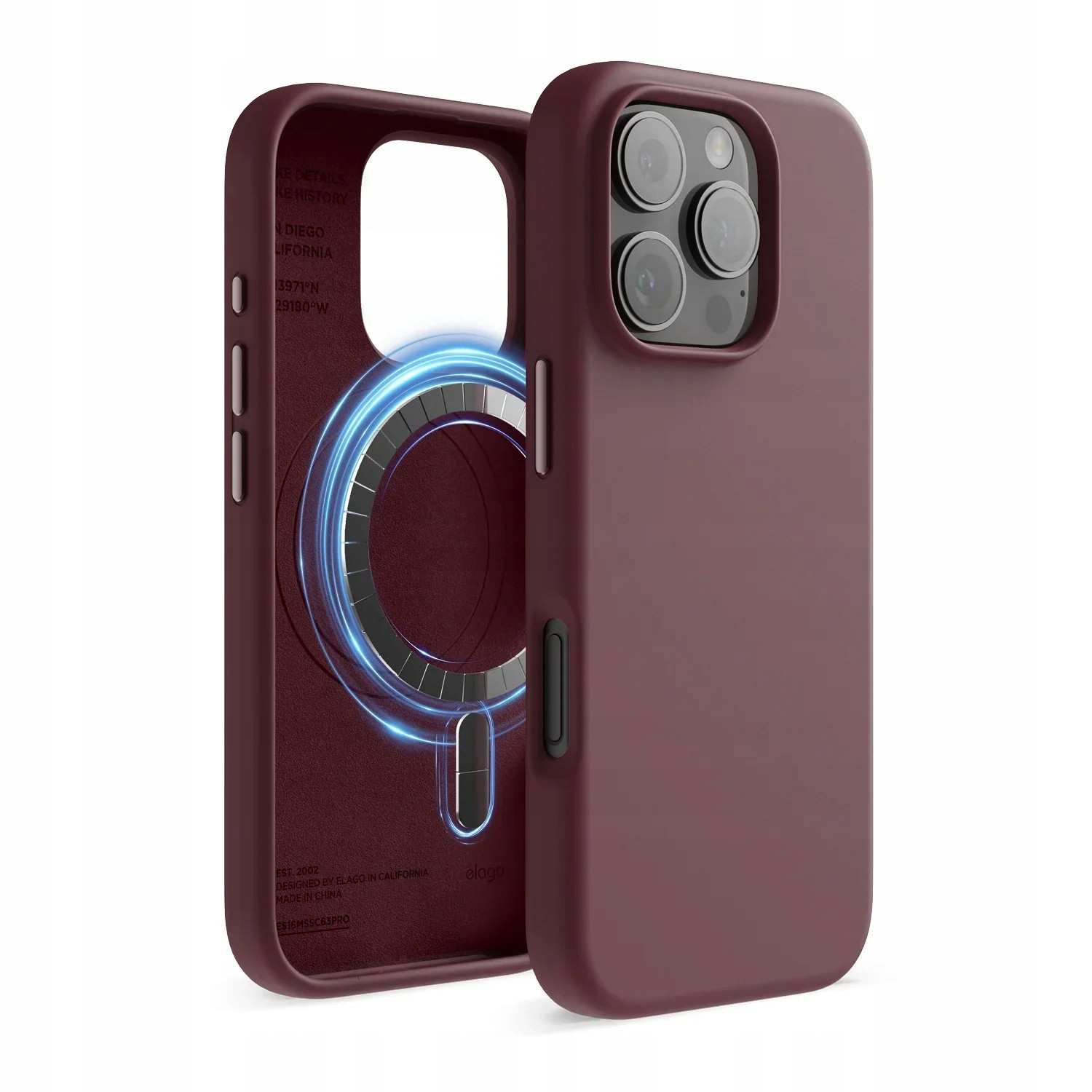 Pouzdro pro iPhone 16 Pro Elago Silikonové pouzdro s MagSafe Burgundy