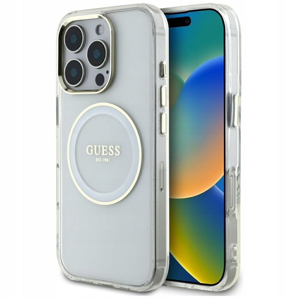 Guess Pouzdro IML Metal Colored Circle Classic Logo MagSafe pro iPhone 16 Pro M