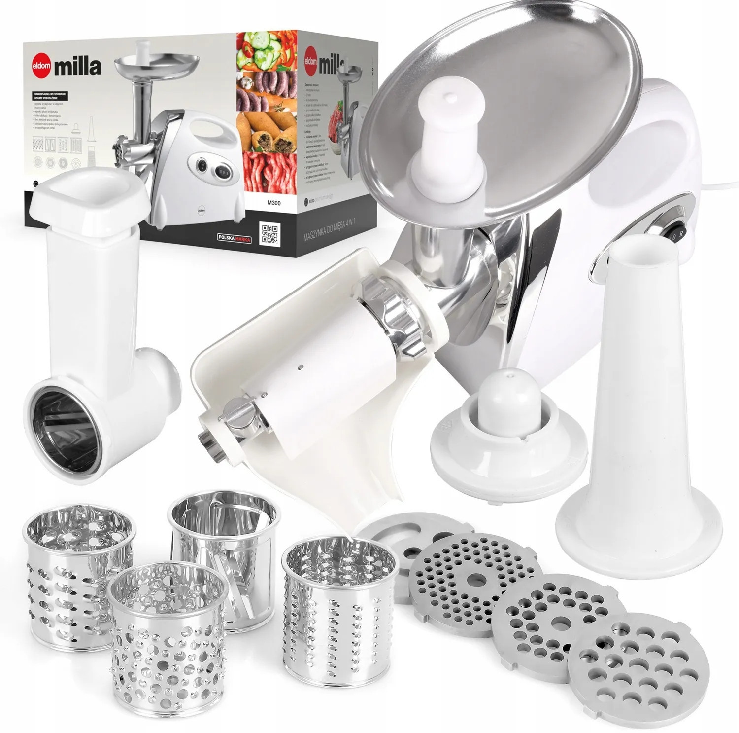 Mlýnek Na Maso Volnootáčkový Kráječ 5v1 Eldom M300 Silný