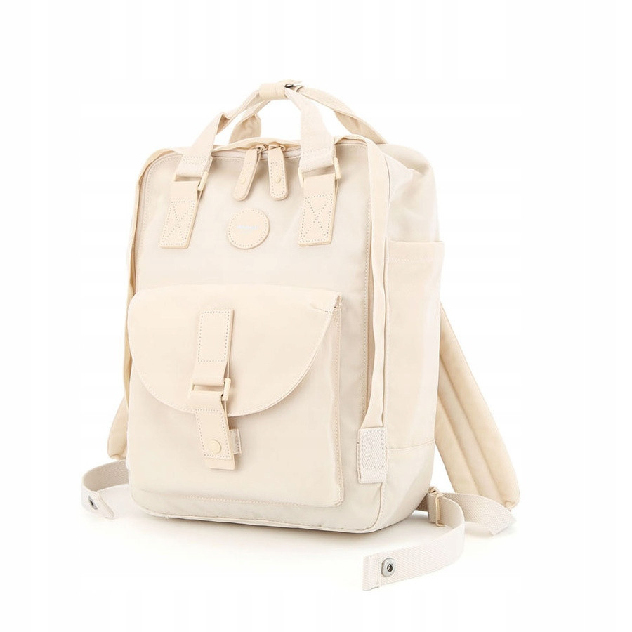 Voděodolný batoh v krémové barvě, uzavíratelný zipem a zavěšený