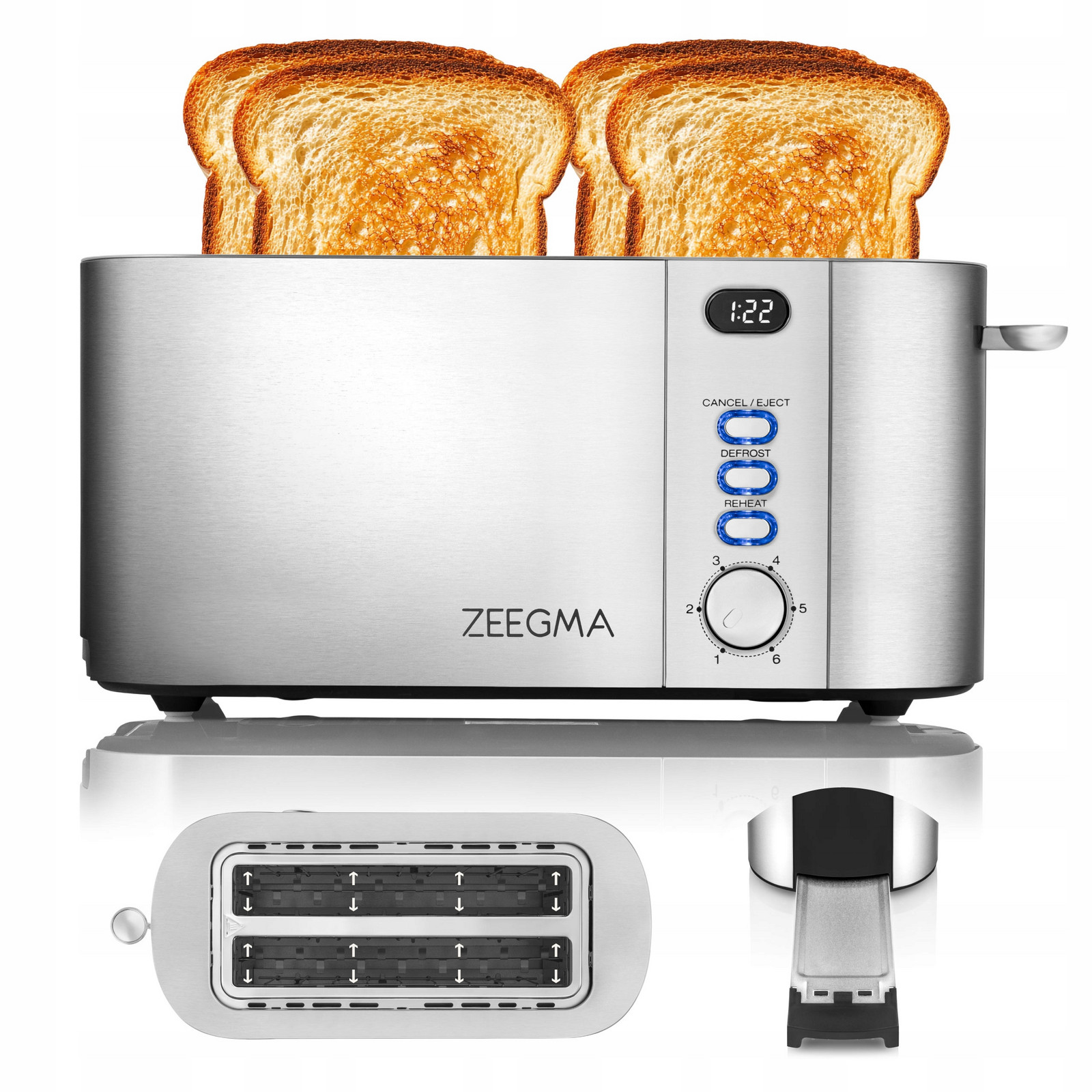 Toustovač Sendvičovač 4 Tousty Krajíce 1500 W Topinky Rozmrazování