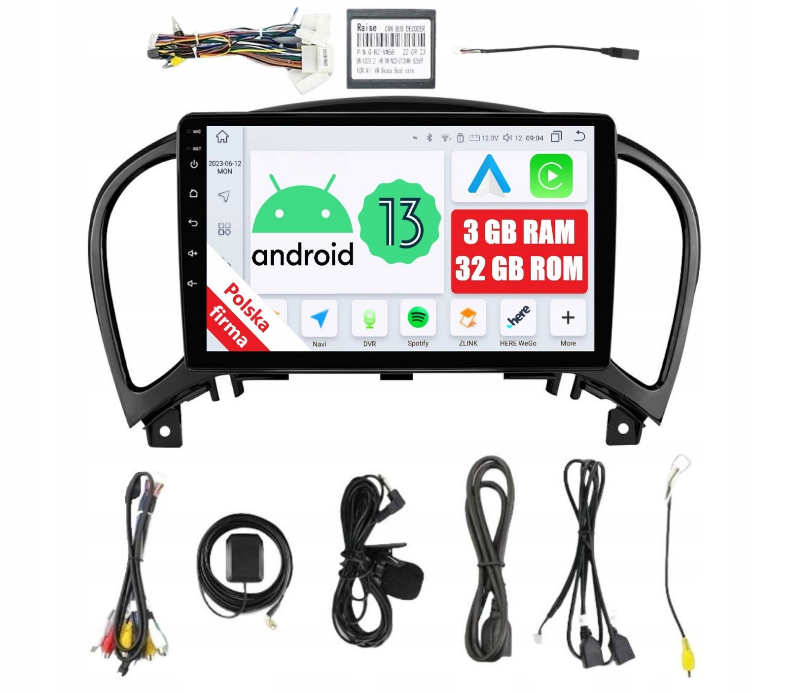 Navigace Rádio 2DIN Android Nissan Juke 3/32 Gb Dsp Carplay