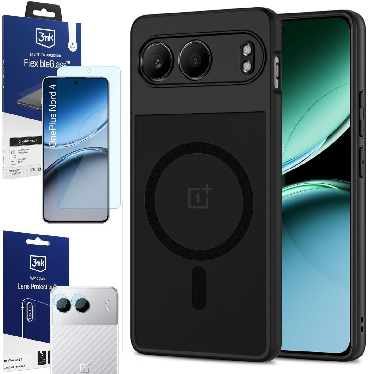 Pouzdro Magnetic s MagSafe Case Mat Sklo 3mk 4x Fotoaparát pro OnePlus Nord 4