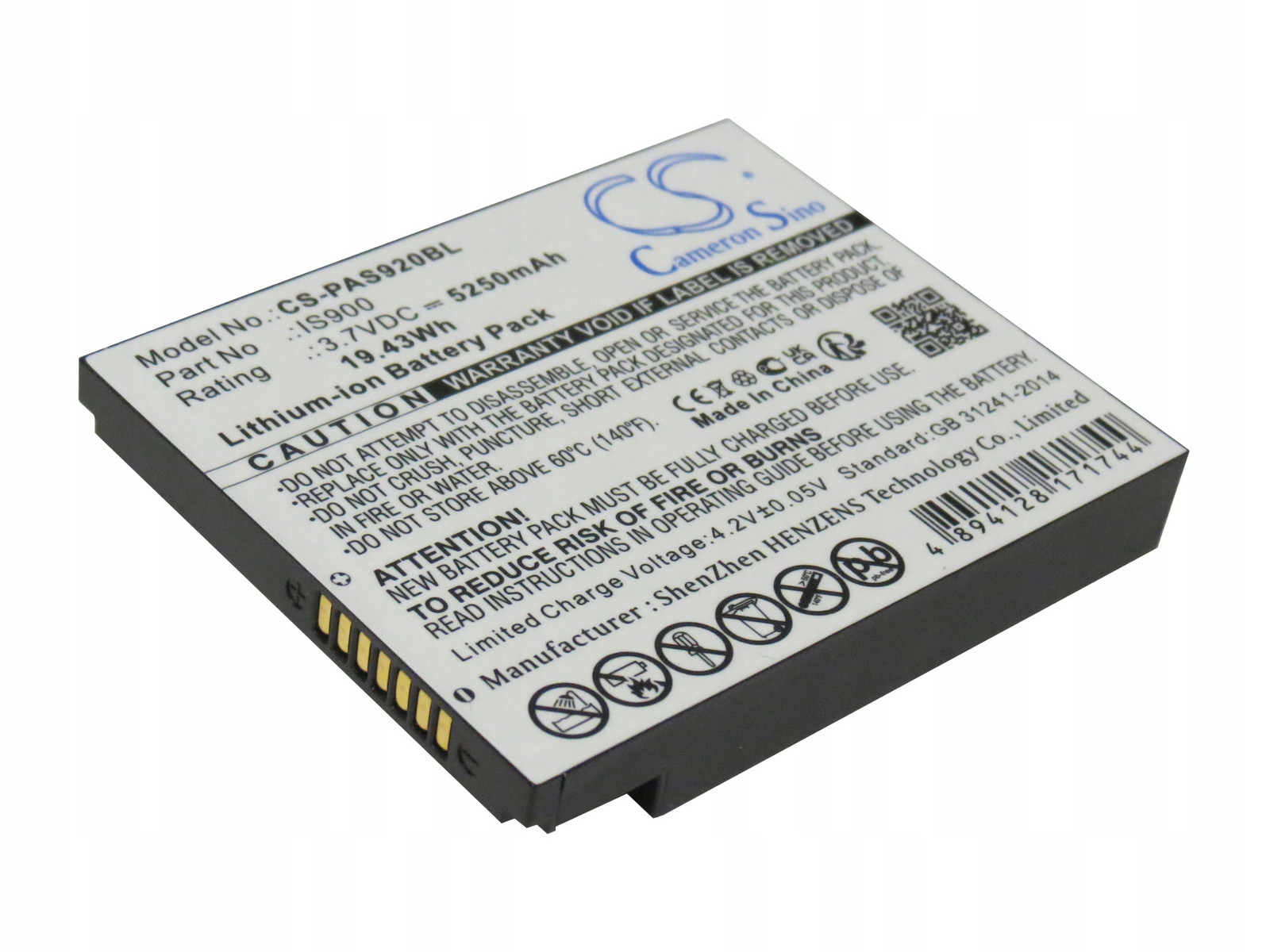 Baterie CS-PAS920BL pro platební terminál Pax IS900 Pax A920 Pax A920C