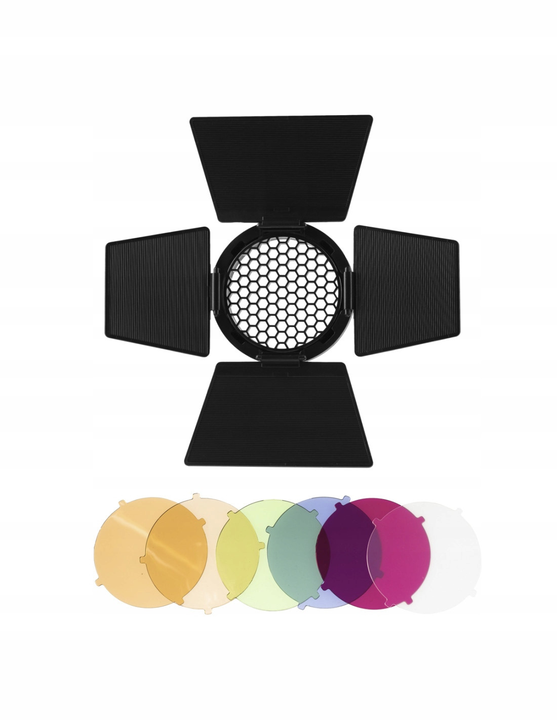 GlareOne G Barndoor Kit – brána s gridem a barevnými filtry