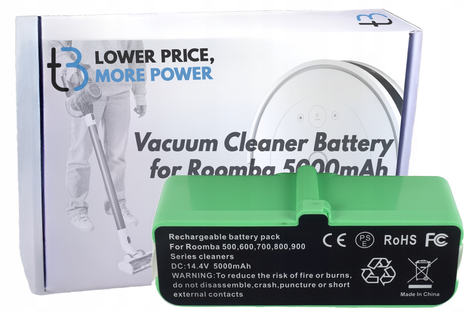 Baterie do vysavače iRobot Roomba 500 600 625 700 800 900 14,4V 5000 mAh