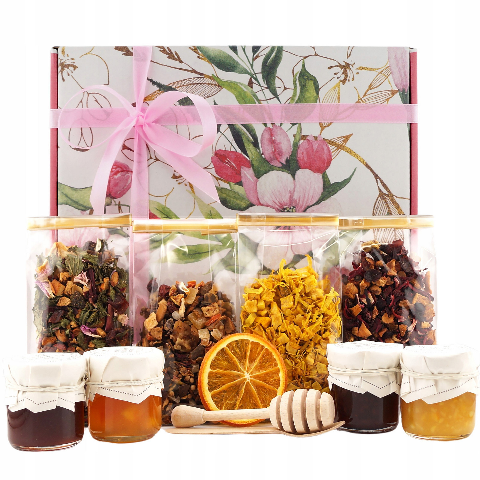 Dárek k narozeninám pro ženu Čaj a sladkosti Dárkový koš Dárková krabička