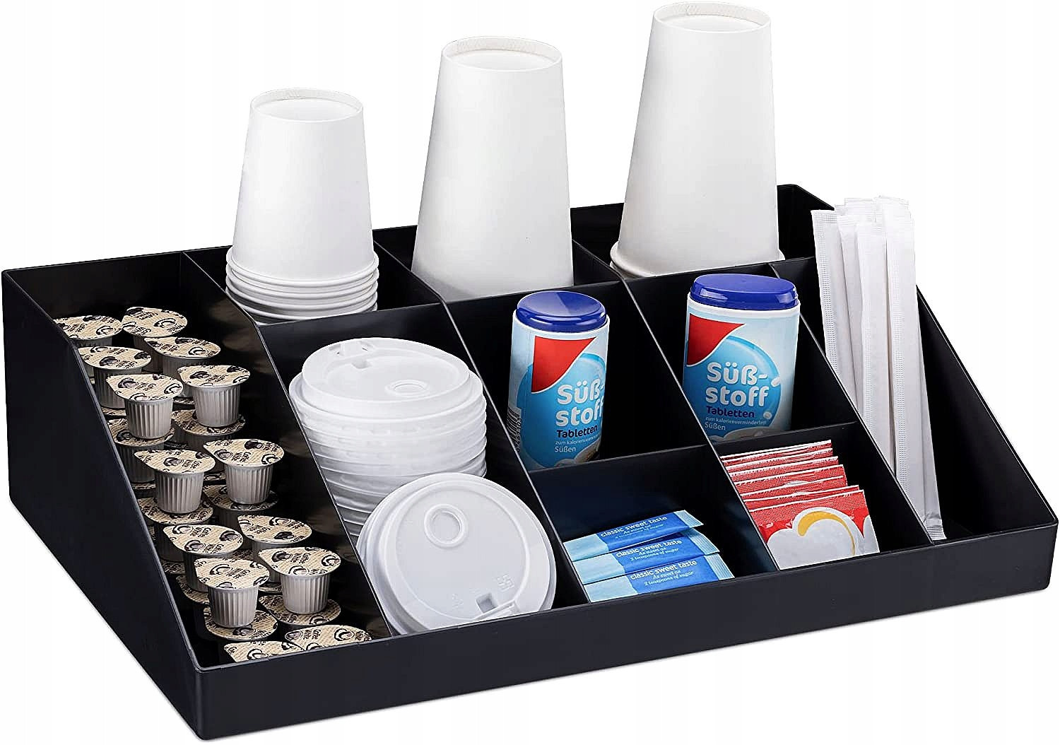 Dávkovač na kávu pro uložení příslušenství, organizér na mléko, cukr