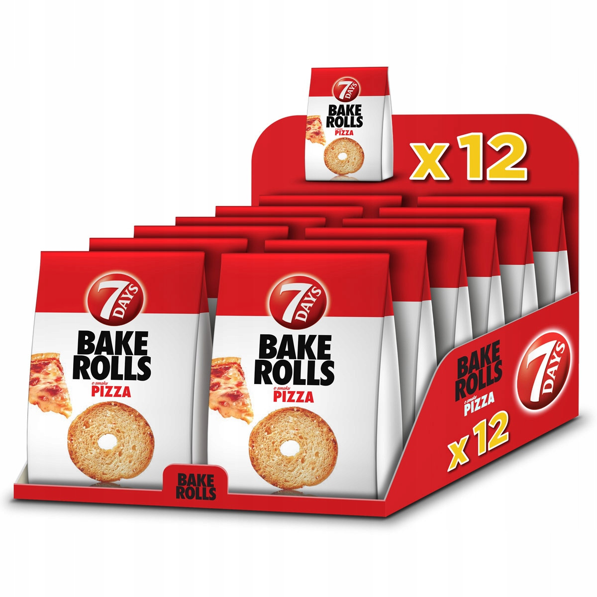 Sada Bake Rolls pizza 12 ks 12 svačinek, chlebové křupky