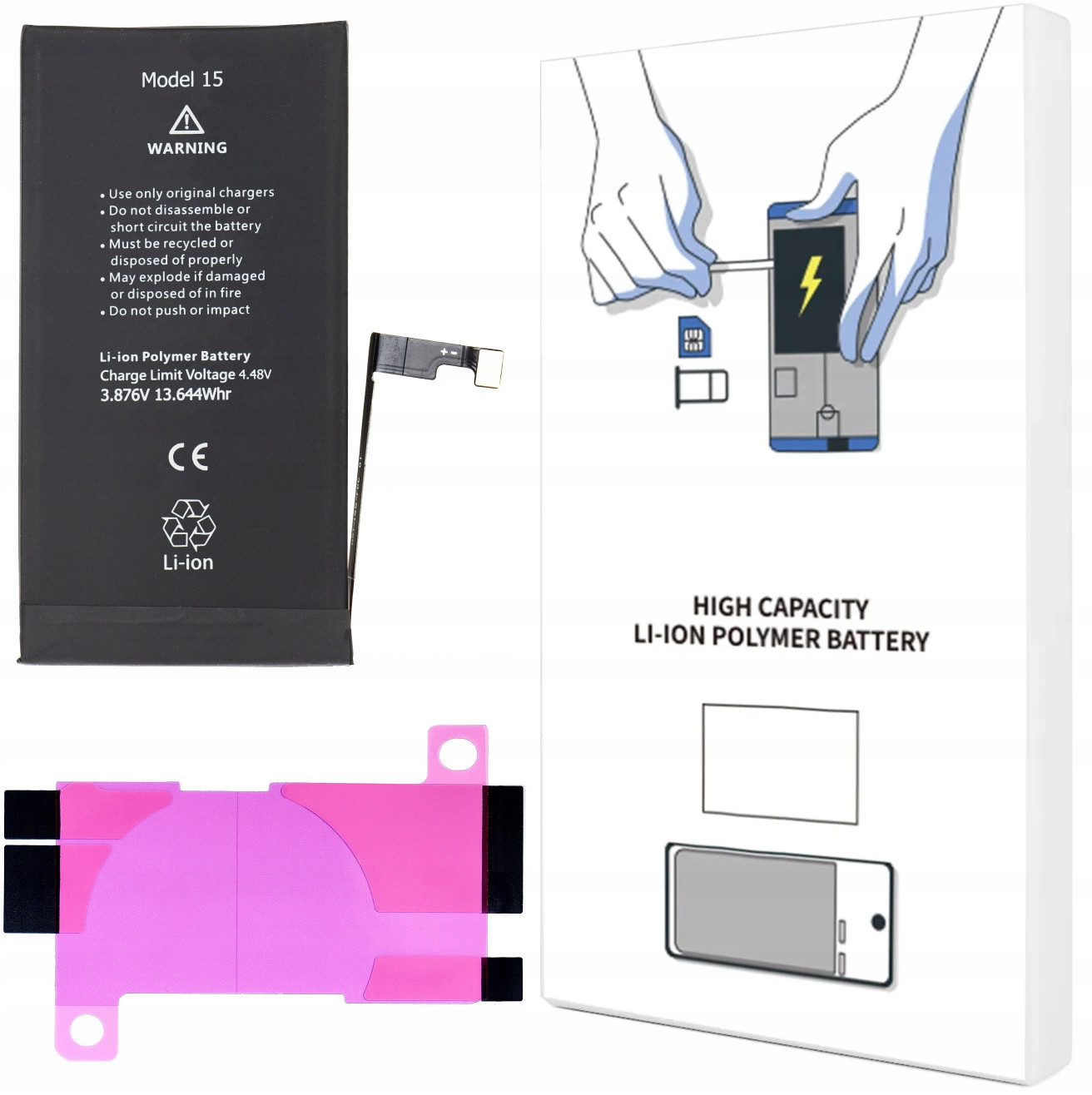 Baterie Pro Iphone 15 Větší Kapacita 3520 mAh Čerstvá Sada