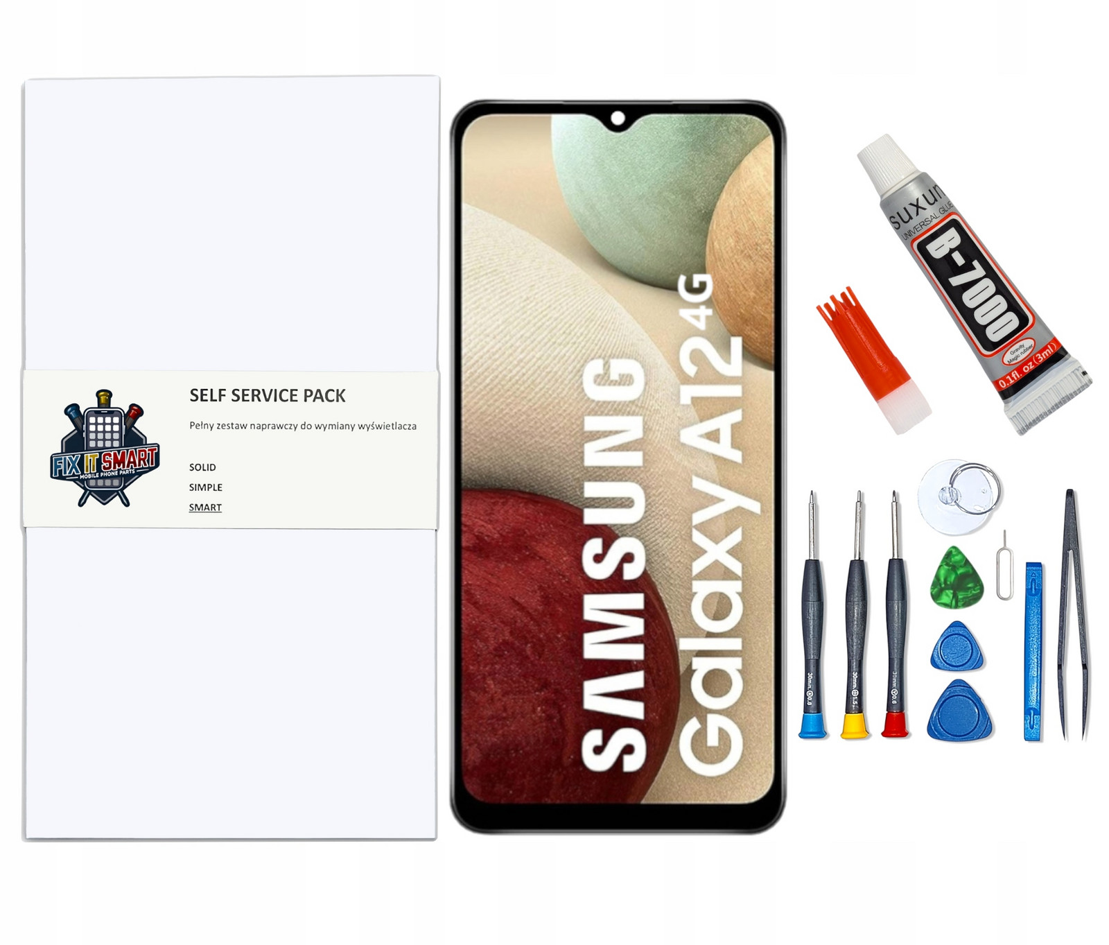 Displej Pro Samsung Galaxy A12 4G Originál Rámeček Sada Pro Výměnu LCD