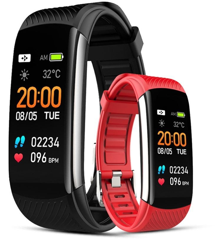 Smartband Giewont Fit&GO Duo GW200-1 černý řemínek Alert Red