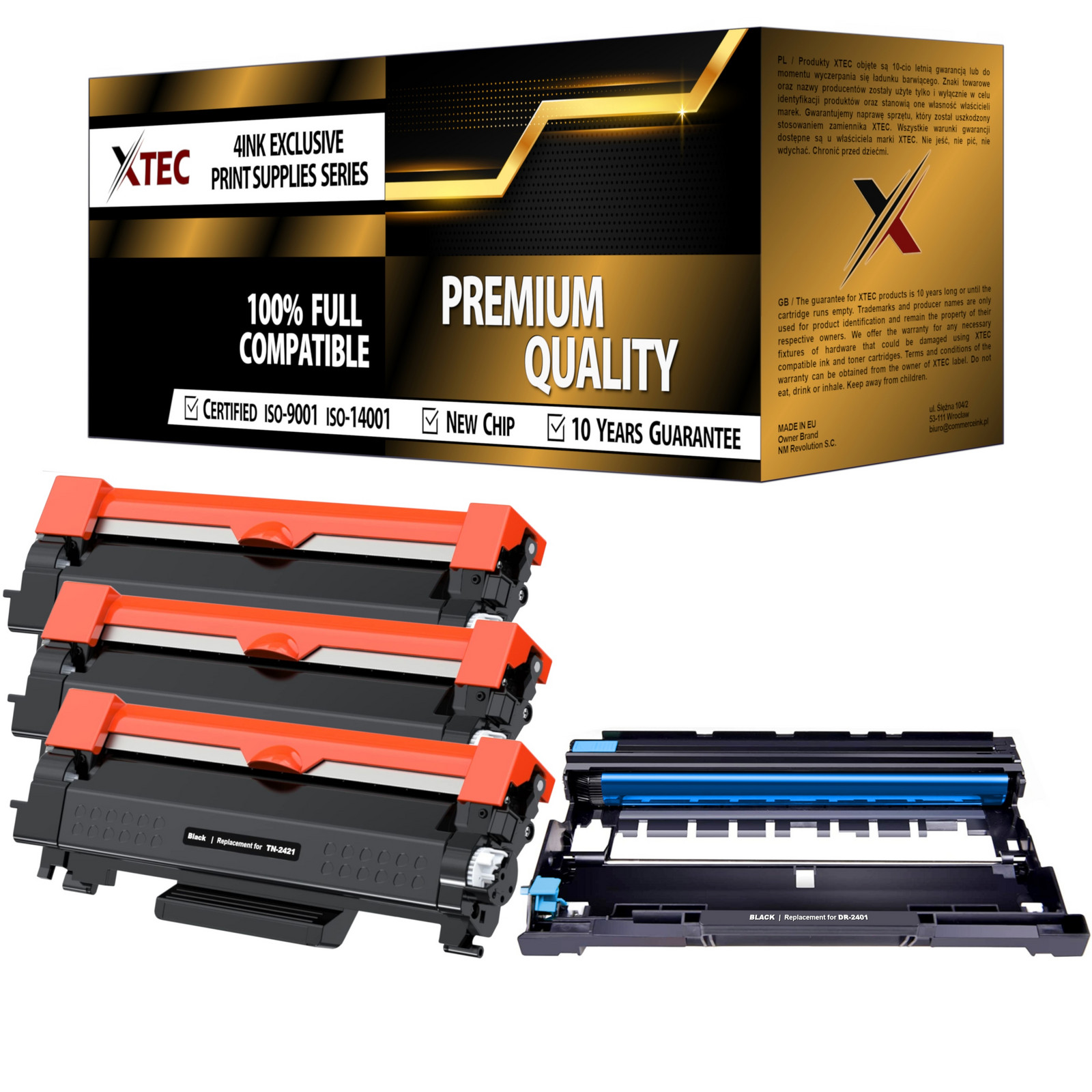 3x Toner Buben Pro Brother MFC-L2712DW MFC-L2732DW HL-L2352DW DCP-L2532DW