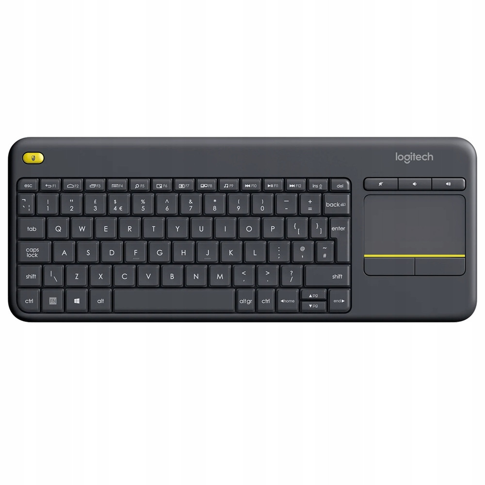 Bezdrátová klávesnice Logitech K400 Plus Wireless Touch Keyboard Cz, černá