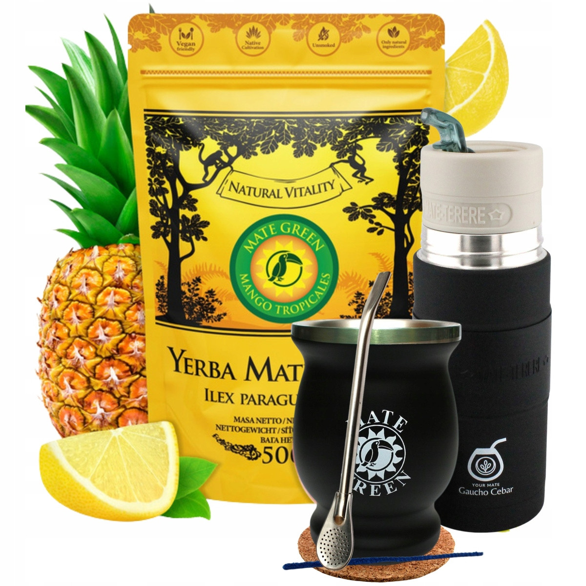 Sada YerbomoX Gaucho Cebar 500 ml Mate Green Premium 500 g