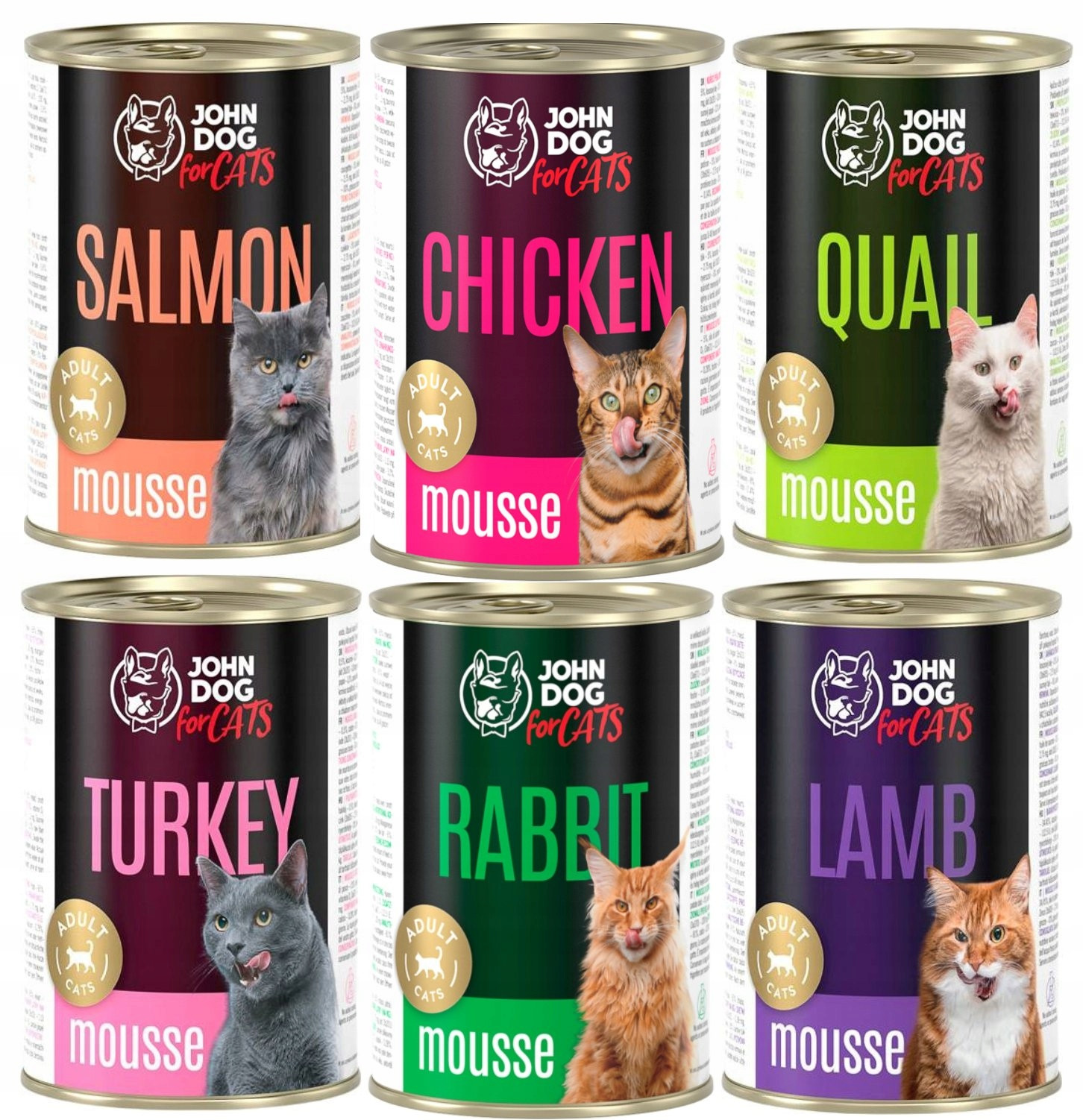 John Dog for Cats Krmivo pro kočky Mousse Mix 6x400g