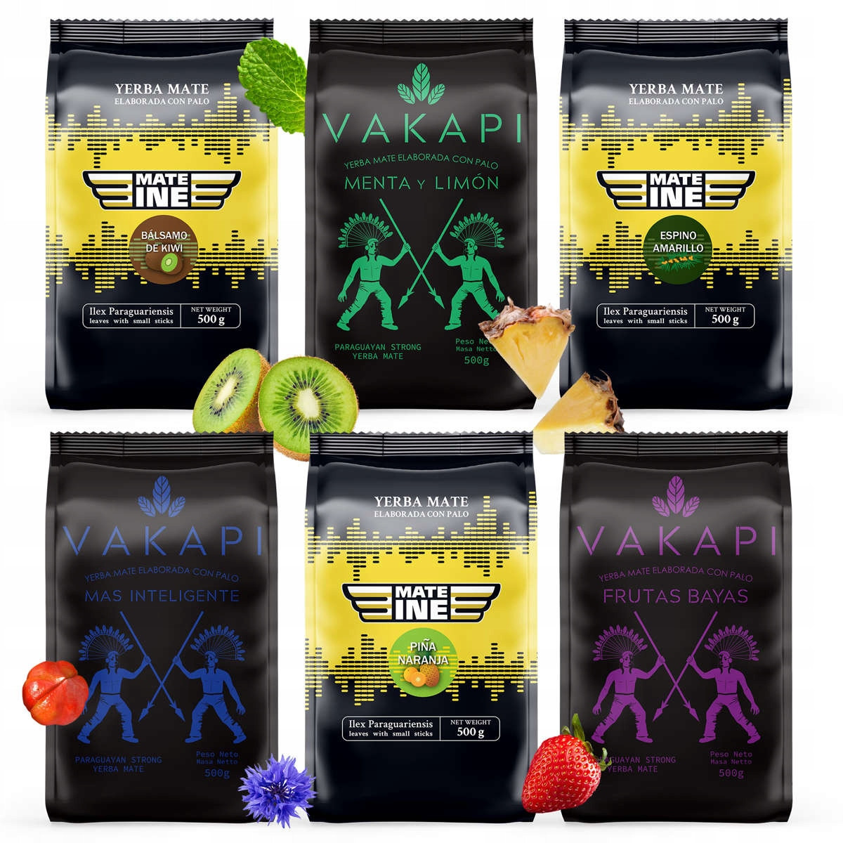 Sada Yerba Mate Mateine různé druhy 6x500g 3kg