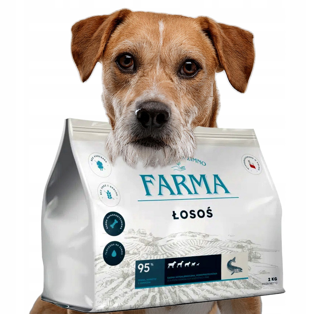 Farma Adult losos Hypoalergenní suché krmivo lisované za studena pro psa 2 kg