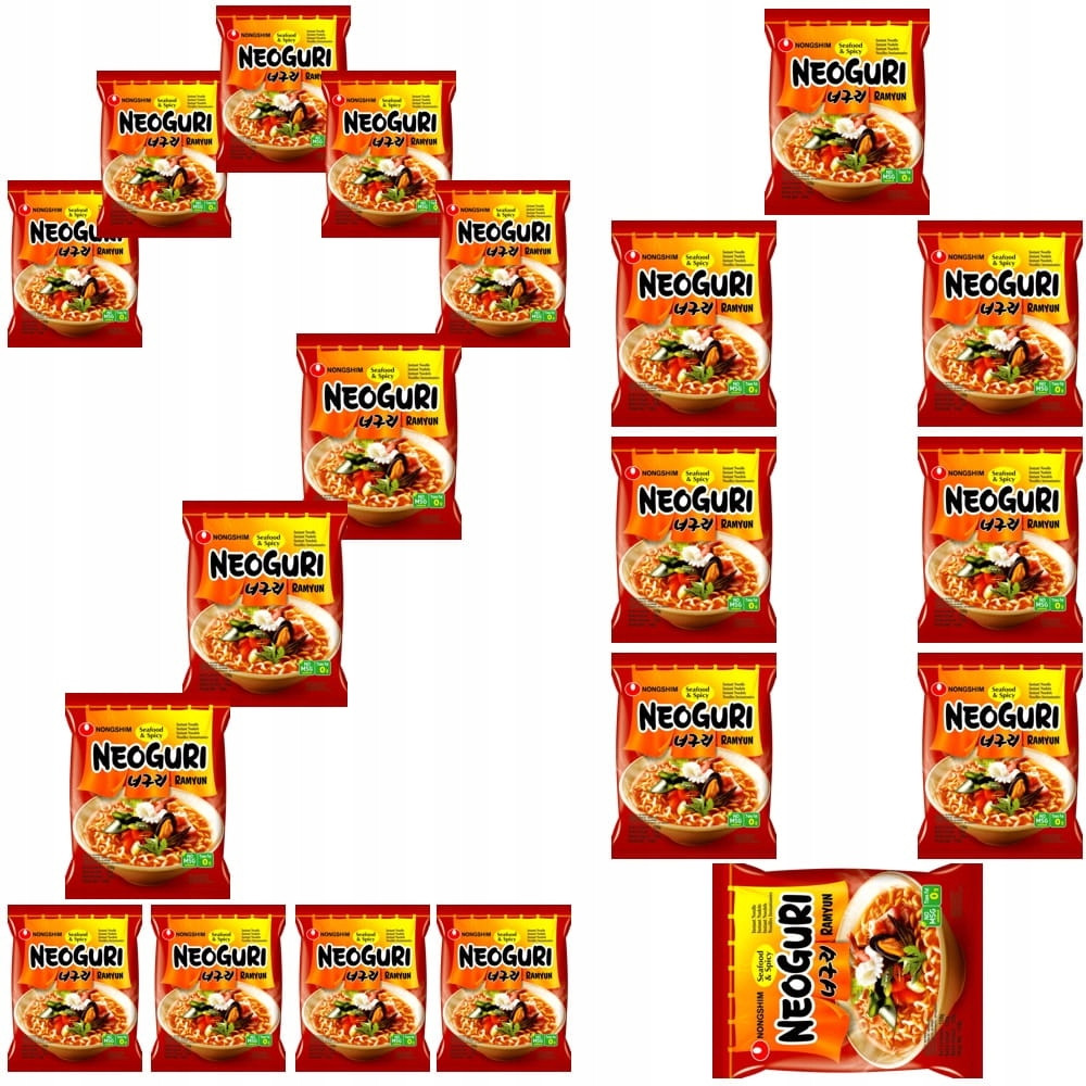 20 x Korejská Instantní polévka Neoguri Ostré mořské plody 120 g Nong Shim