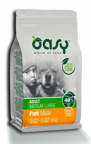 suché krmivo pro psy Oasy One Protein M/L Adult vepřové 12kg