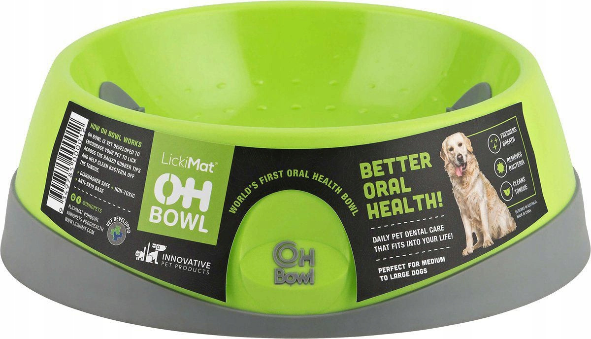 Licki Mat Dog Bowl Oral Hygiene Bowl M Green i 22X7,2CM