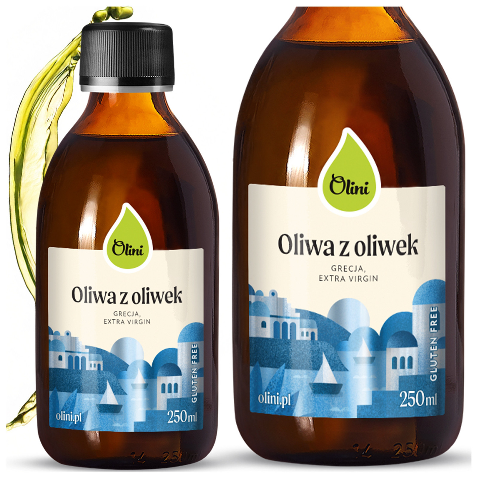Řecký extra panenský olivový olej lisovaný za studena Olini 250 ml