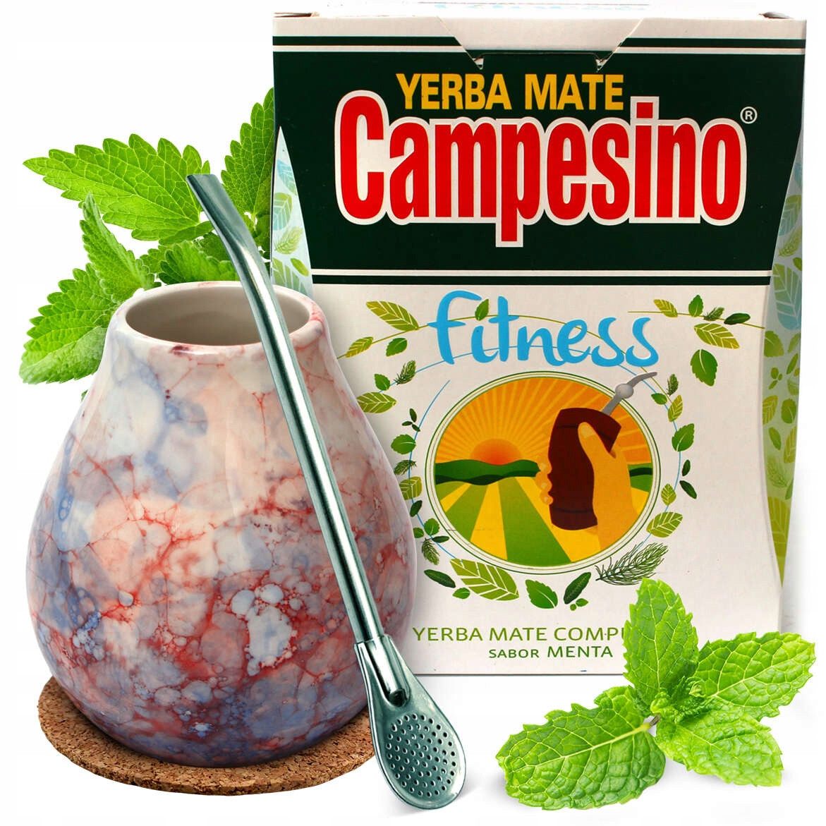 Sada Yerba Mate Campesino 500g Fitness mátová Paraguay Matero Bombilla