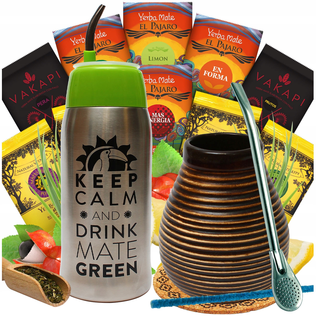 Startovací sada Yerba Mate Ovocné Energie Tykev Bombilla MIX 10 x 50g