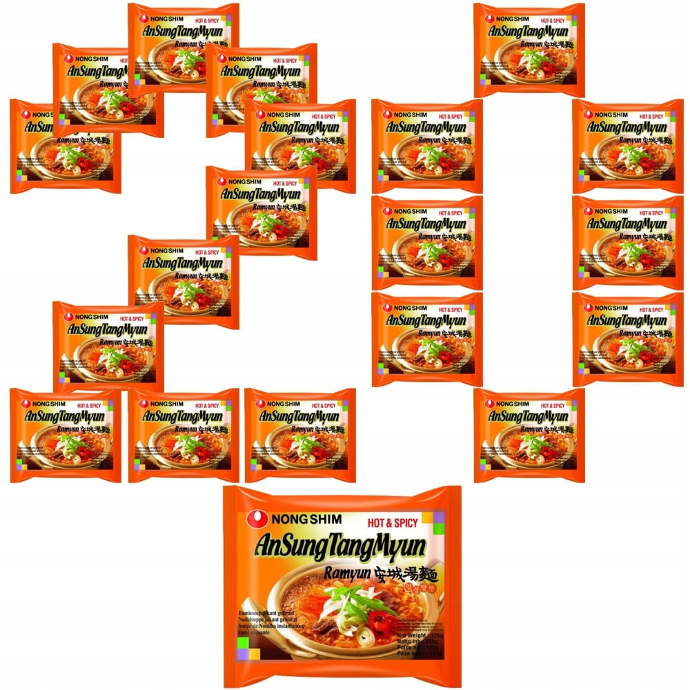20 x Korejská instantní polévka AnSung Ramyun Ostrá 125 g Nong Shim