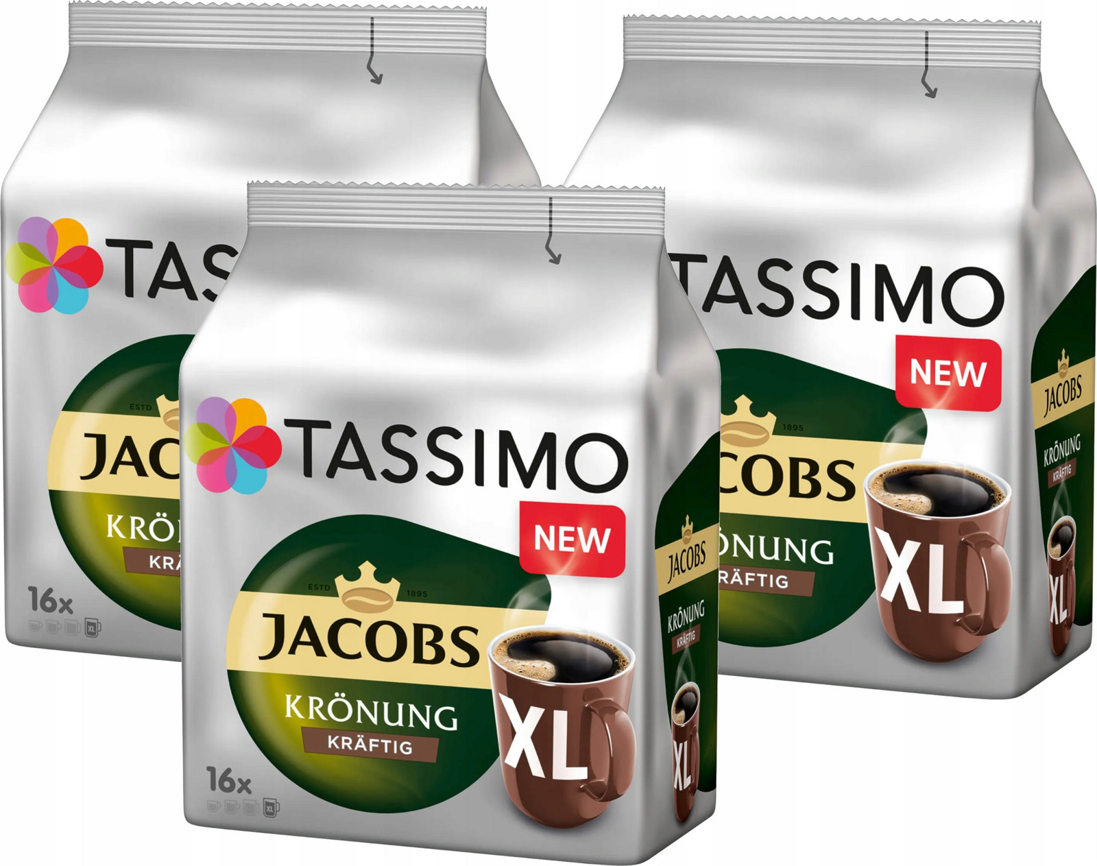 Kapsle Tassimo Jacobs káva Kronung Kraftig XL 4 x 16 kusů