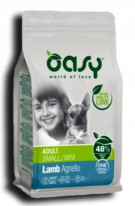 Oasy One Protein Mini suchá akrma pro psa Adult jehněčí 2,5kg