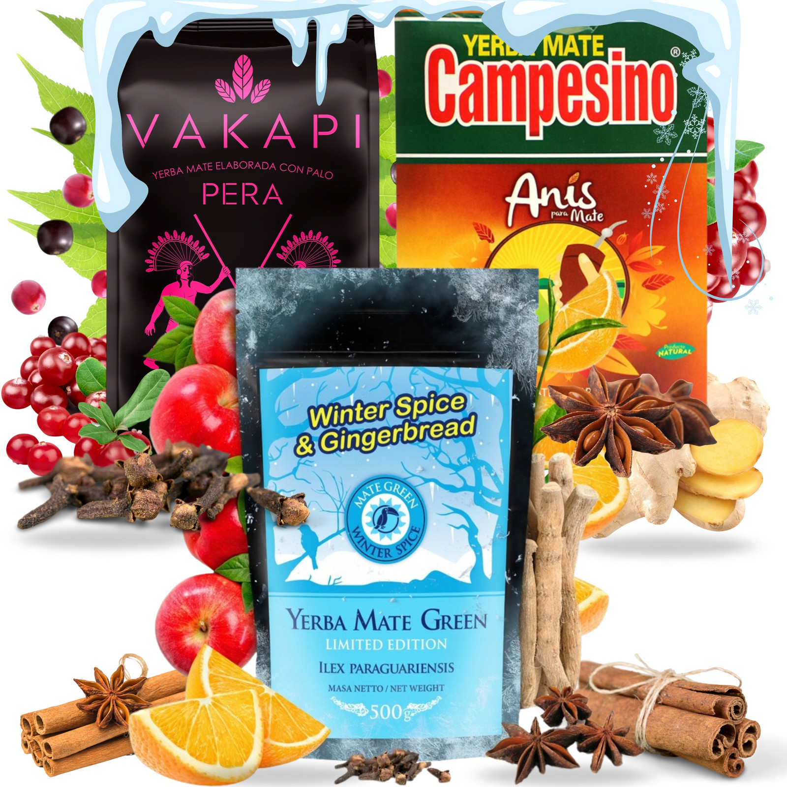 Yerba maté Sada Nejlepší Zimní příchutě 3 x 500g