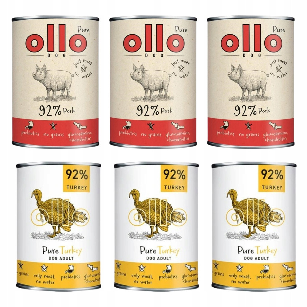 Vlhké krmivo pro psy Ollo Pure MIX Chutí 6x400g