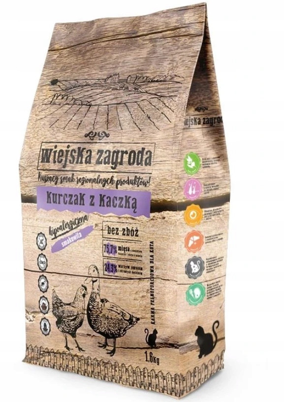 2 x Krmivo pro kočky Wiejska Zagroda Kuře 1.6 kg