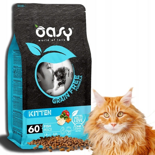Oasy Dry Cat Grain Free Kitten ryba suché krmivo pro kočky 1,5kg