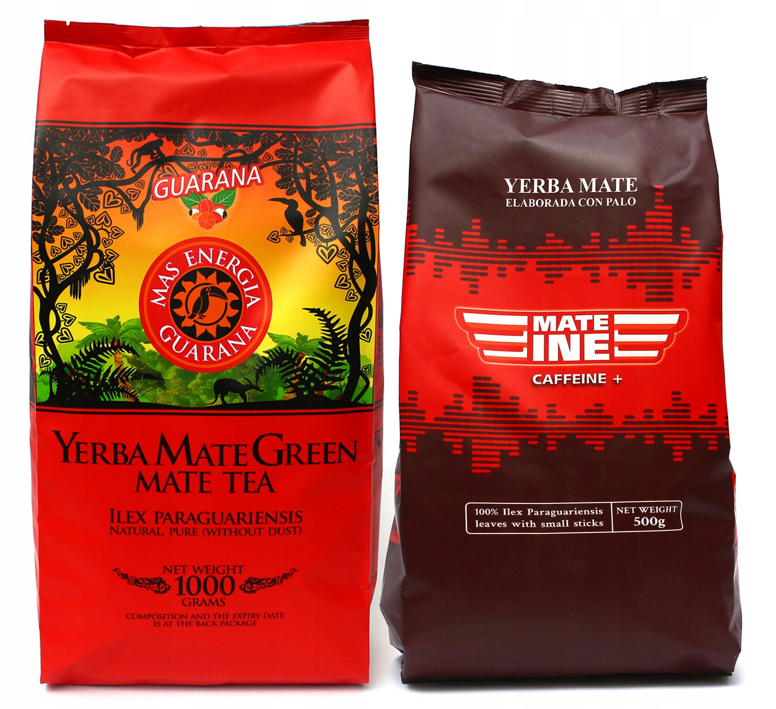 Yerba Mate Green Mas Energie Guarana 1 kg Mateine Caffeine 500 g