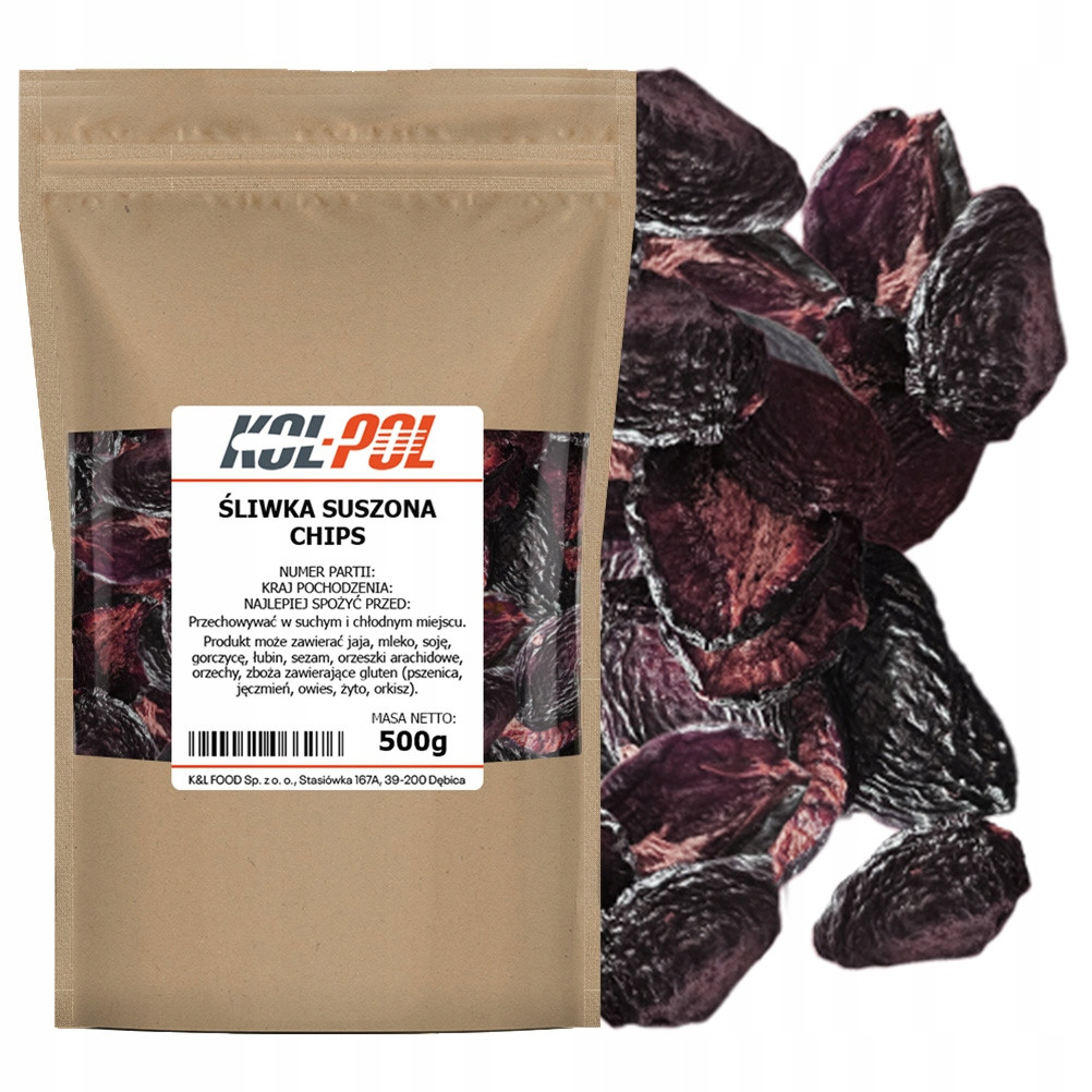 Chipsy Švestkové 500 g Křupavé sušené přírodní svačinka, kvalita Kol-Pol